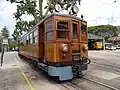 Die Triebwagen 1–4 der Ferrocarril de Sóller mit Hardy-Vakuumbremse. Im rechten Führerstandsfenster erkennt man den Bremsschieber.