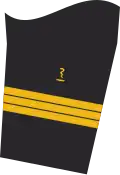 Dienstgradabzeichen auf dem Unterärmel der Jacke des Dienstanzuges für Marineuniformträger