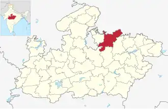 Positionskarte des Distrikts Chhatarpur