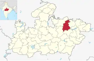 Positionskarte des Distrikts Panna