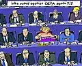 "EU-CETA-Voting", Zeitungs-Cartoon vom 24. Oktober 2016;