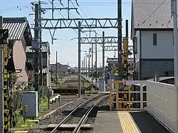 Übergang zur Hashima-Linie und frühere Trasse nach Ōsu