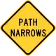Zeichen W5-4a Pfad verengt sich (Für Fahrradwege)