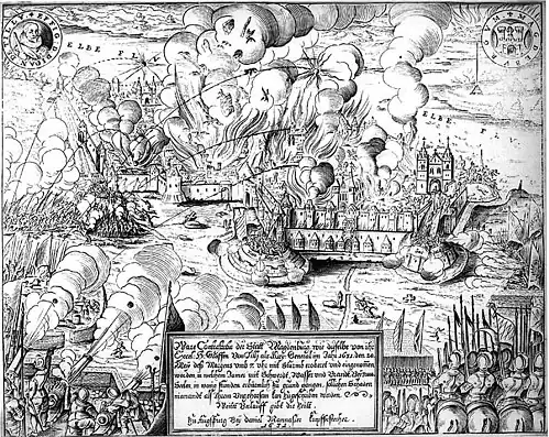 Magdeburg 1631, Kupferstich von Matthäus Merian