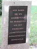 1974 umgebettete Tote von Lazarettfriedhof auf Westfriedhof