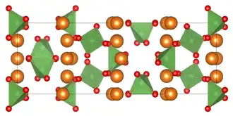 Elementarzelle von Magnesiumarsenat (B-Seite betrachtet).