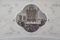 Gläubige und Priester beten vor der Hostie und dem Gnadenbild