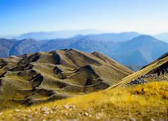 Herbstwiesen auf dem Mali me Gropa mit den typischen „Löchern“