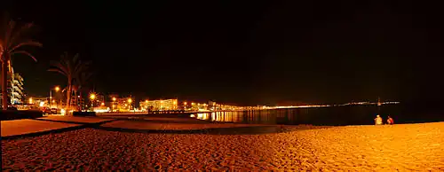 Panorama von Platja de Palma bei Nacht