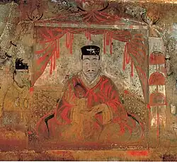 Wandbild eines Mannes im Anak-Grab Nr. 3