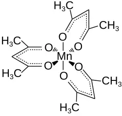 Strukturformel von Mn(acac)3