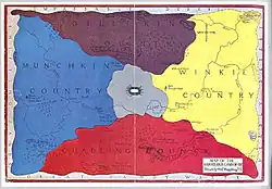 Karte des imaginären Landes Oz