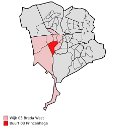 Lage von Princenhage in der Gemeinde Breda
