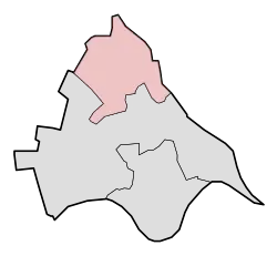 Lage von Huissen in der Gemeinde Lingewaard