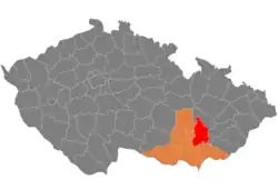 Lage des Okres Vyškov