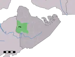 Lage von Vogelwaarde in der Gemeinde Hulst