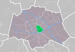 Lage von Binnenstad in der Gemeinde Groningen