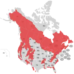 Verbreitungsgebiet des Amerikanischen Schwarzbären