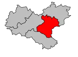 Lage des Kantons Dieuze innerhalb des Arrondissements Château-Salins