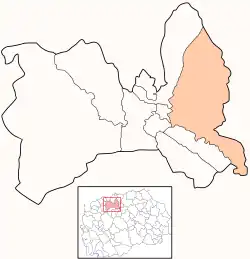 Karte von Nordmazedonien, Position von Opština Gazi Baba hervorgehoben