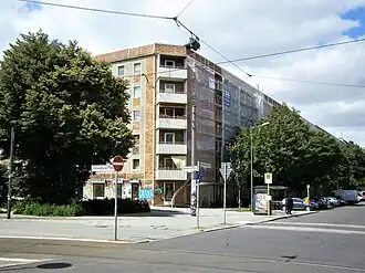 Eine der ersten Plattenbau-Berliner Ecken an der Marchlewskistraße / Ecke Helsingforser Straße