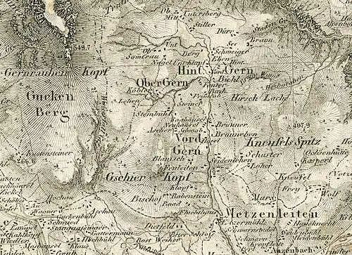 Maria Gern auf einer Karte von 1826