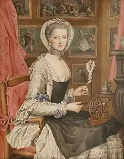 Marie Christine von Habsburg-Lothringen: Erzherzogin Marie Christine im weißen Kleid, Gouache