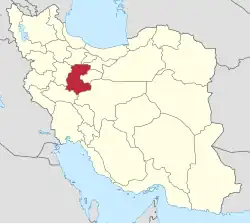 Lage der Provinz Markazi in Iran