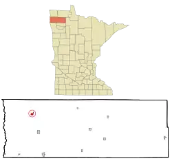 Lage von Stephen im Marshall County (unten) und in Minnesota (oben)