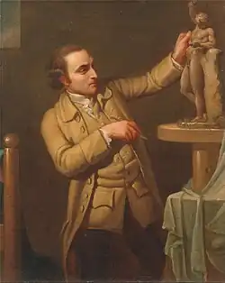 Porträt des Bildhauers Joseph Nollekens (1737–1823), zwischen 1770 und 1771, Yale Center for British Art Öl auf Leinwand, 63,5 ×  48,3 cm.