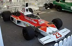McLaren M23 mit gut sichtbarer Airbox.