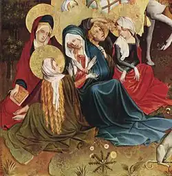 Frauen unter dem Kreuz aus dem Thomasaltar von Meister Francke (um 1424)