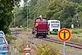 Eine Rhönzügle-Lok (V 60) begegnet im Bahnhofsvorfeld einem Regio-Shuttle der EB als RB40 Meiningen-schweinfurt