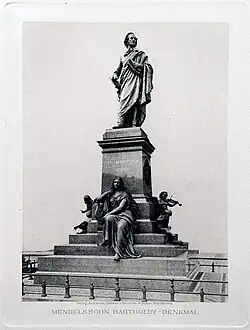 Felix Mendelssohn Bartholdy – Statue in Leipzig vor 1900