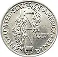 Revers der 10-Cent-Münze („Mercury“ Dime von 1936)