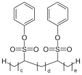 unverzweigter, sekundärer Alkandisulfonsäurediphe- nylester c+d+e = 11–15