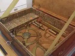 Holztruhe des Messbesteck- und Reißzeugkoffers von Maximilian von Welsch