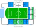 Der Tribünenplan des Metallurg-Stadions