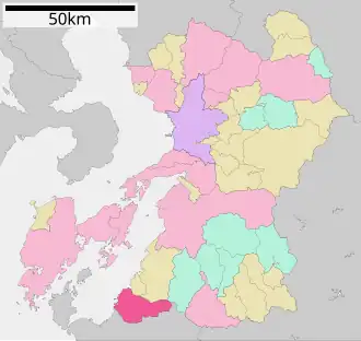 Lage Minamatas in der Präfektur