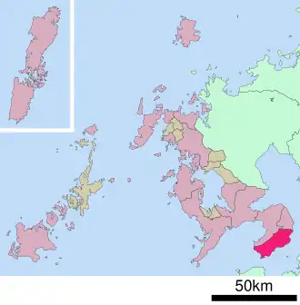 Lage Minami-Shimabaras in der Präfektur