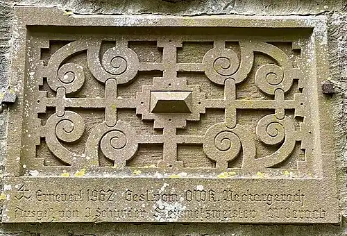 Steintafel anlässlich der Erneuerung 1962