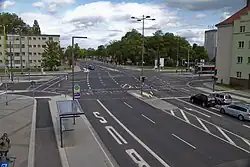 Kreuzungsbereich Max-Liebermann-Straße/Landsberger Straße
