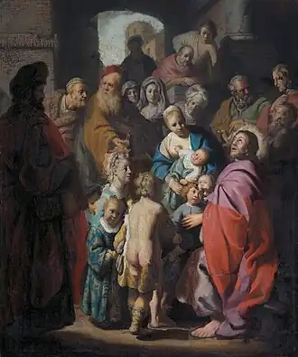 Lasset die Kinder zu mir kommen, 1625, Öl auf Leinwand, 103,5 × 86 cm, Privatbesitz (Six und Investor)