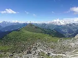 Reste des Blockgletschers unterhalb des Monte Averau mit dem Monte Pore