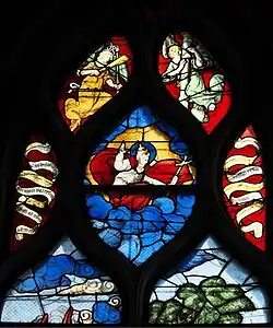 Gottvater, Engel und Spruchbänder