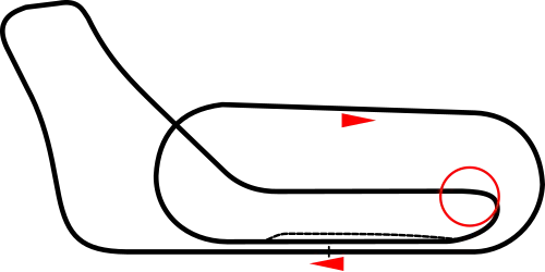 Der Kursverlauf in Monza mit der Stelle des Unfalls