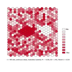 Moderat geclusterd, Moran's I ist positiv