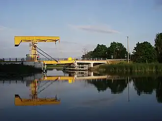 Most zwodzony na rzece Szkarpawie Klappbrücke über die Szkarpawa