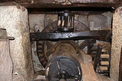 Antriebswelle der Mühle von Pinard