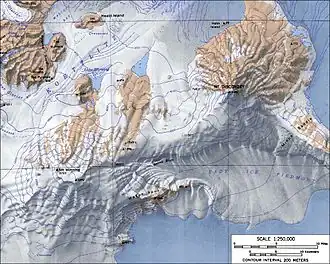 Topografische Karte von Mount Morning (Maßstab 1:250.000)